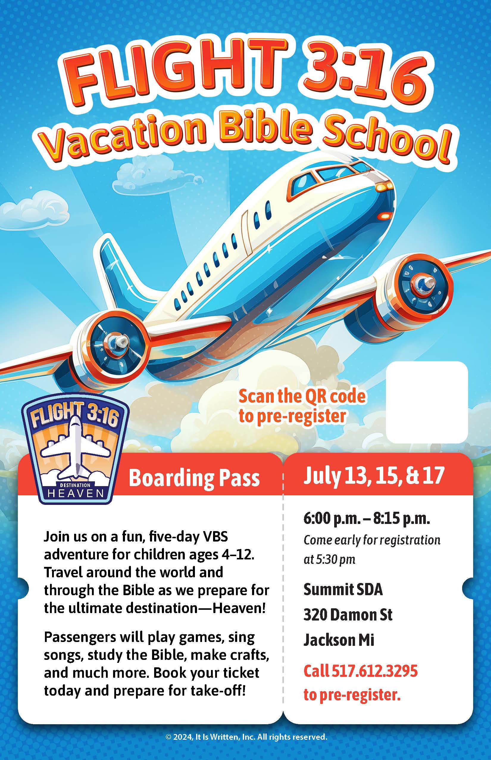 Vacation Bible School Jackson MI | Flight 3:16 Destination Heaven